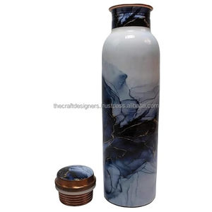 Multicolor Real <b>Copper</b> Ayurvedic Water <b>Bottle</b> Seep Design Direct <b>Drinking</b> Boiling Water Applicable for Travelling-Made India - Product Image 4