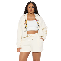 Set Loungewear Wanita Kasual Vintage Y2K Musim Dingin 2-Potong, Bahan Fleece Solid Bersulam, Ramah Lingkungan, Bernapas, Jaket Zip-Up Sepanjang Lutut