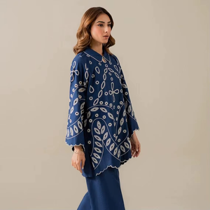 Conjunto de Dos Piezas Corto para Mujer, Diseño Moderno en Algodón Khadi Flexible, Estilo Elegante y Cómodo, Vestido Bordado - Product Image 1