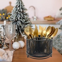 Support de rangement rotatif tendance pour baguettes, cuillères, fourchettes et couteaux – Panier de séchage pour ustensiles de cuisine