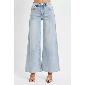 RISEN Full Size High Rise Tobillo Ancho Palazzo Plus Size Jeans de mujer - Product Image 5