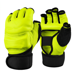 Gants d'entraînement en cuir personnalisés à doigts ouverts, rembourrés, avec fermeture auto-agrippante pour arts martiaux, MMA, grappling, fitness, entraînement – Fabricant OEM ODM - Product Image 4