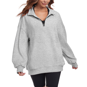 Sweat-shirt d'hiver neuf de haute qualité pour femme, pull décontracté à col zippé, idéal pour l'entraînement, en coton, prix abordable - Product Image 2