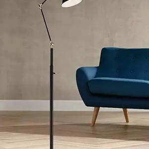 Lámpara de Pie de Diseño Premium con Acabado Dorado y Base de Mármol para Sala de Estar de Lujo - Product Image 3