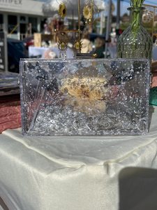 Sculpture de table décorative pour la maison, en résine de fleurs séchées véritables, écologique, peinte à la main, couleur personnalisée, collection Printemps - Product Image 4