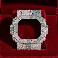 Boîtier de montre DW5600 entièrement serti de diamants Moissanite VVS couleur D, lunette unisexe, accessoires de montre Moissanite, bijoux Hip Hop, cadeau