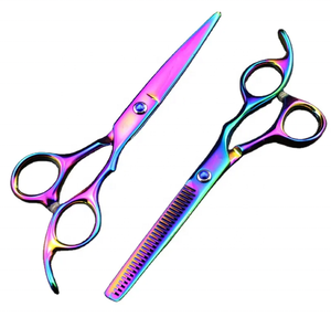 KKZ Ciseaux professionnels de coiffure en acier inoxydable pour couper les cheveux et texturer Outil de beauté pointu pratique pour la maison et le salon - Product Image 1