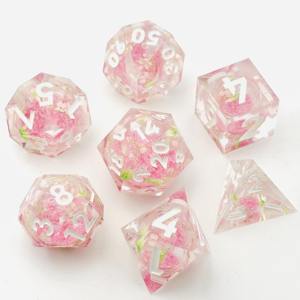 Ensemble de dés en résine haute transparence, dés polyédriques en résine transparente pour jeux de table professionnels de Dungeons and Dragons, dés en gros - Product Image 1