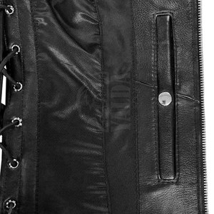 Gilet d'extérieur en cuir véritable tricoté pour femme, qualité supérieure, prix raisonnable, vente en gros, dernier design, respirant, pour la vente en ligne - Product Image 3