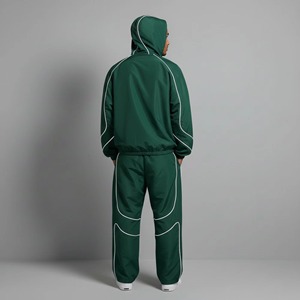 Chándal Informal con Capucha para Hombre, Talla Grande, Transpirable, Lavado Ácido, Impermeable, Ecológico, Ligero, 100% Algodón, Cortavientos - Product Image 4