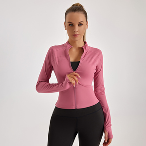 Solid Color Gym Fitness <b>Jacket</b> Yoga With Pockets Morning <b>Workout</b> White Yoga <b>Jacket</b> Quick-Dry Slim Yoga <b>Jacket</b> - Product Image 1