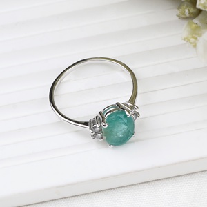 Wholesale 925 Solid Sterling Silver Natural Oval Emerald <b>Cubic</b> <b>Zirconia</b> Accent Prong <b>Ring</b> Fine Jewelry Memoria Jewels - Product Image 5