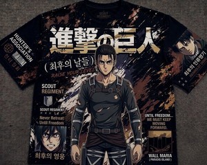 เสื้อยืดแขนสั้นลำลองผู้ชายสไตล์มังงะ ผ้าฝ้าย 100% ป้องกันการเป็นขุย ทรงหลวม พิมพ์ลายตัวอักษรด้วยเทคนิคซิลค์สกรีนด้านหน้า - Product Image 2