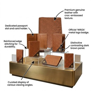 WRIZA Tan Genuine Leather RFID Protected Passport Cover for Men and Women with 3 Card Slots and SIM Memory Card Storage - Product Image 4