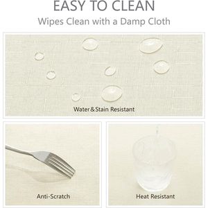 Tovaglia Rettangolare 52x70 Pollici in Lino Testurizzato Impermeabile, Resistente alle Macchie e alle Pieghe, Lavabile, Tessuto Decorativo per Arredamento Casa - Product Image 3