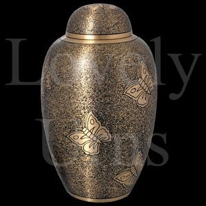 Urnas funerarias antiguas al por mayor con diseño de mariposa en 2 tamaños, medianas para adultos, contenedor conmemorativo para cenizas. - Product Image 2