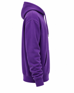 Sweat-shirt à capuche pour homme, violet, logo personnalisé, effet délavé, coupe classique, en coton molletonné, style streetwear décontracté, sweat-shirt à capuche pour homme effet délavé - Product Image 4