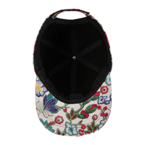 Custom Printed Genuine Napa Leather Baseball Cap Manufacturer Floral Print Leather Caps Adjustable Fashion Sports Hat Wholesale - Product Image 4