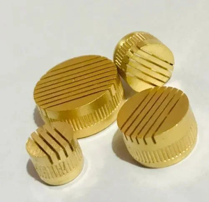 Premium Brass Round Knurled <b>Grip</b> Knobs Precision Machined Threaded Caps Industrial Hardware Golden Polished Finish Bulk Supply - Product Image 2