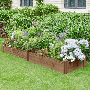 Fioriera Rialzata Oriental Garden 95"L X 25"W X 11"H Marrone Scuro per Ortaggi e Fiori Domestici - Product Image 2