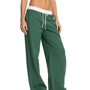 Pantalones de chándal de invierno personalizados al por mayor de fábrica, de alta calidad, de corte regular, con ribete, para mujer, de pierna recta y talla grande - Product Image 4