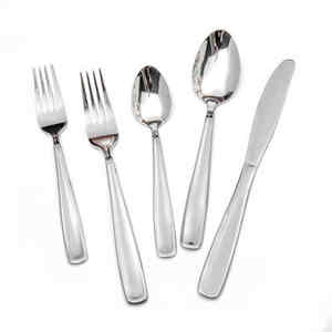 Ensemble de couverts en acier inoxydable de qualité commerciale |   Cuillère, fourchette et couteau durables et résistants à la rouille pour cuisines professionnelles - Product Image 1