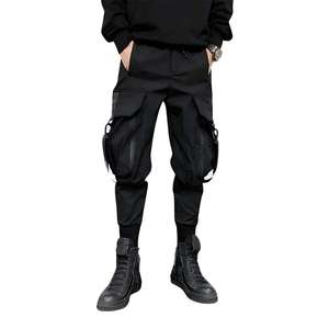 Pantalon cargo pour homme en coton premium, coupe décontractée, multi-poches, streetwear, usage quotidien, activités de plein air, cordon de serrage à la taille - Product Image 2