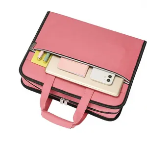 Leather <b>A4</b> Accordion File Organizer with Handle & Strap 12 <b>Pockets</b> Expanding File <b>Folder</b> Zipper Label Portable Bag - Product Image 4
