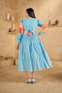 Vestido Occidental de Verano 2026, Nuevo, Bonito, Informal, de Moda, Largo hasta la Pantorrilla, Holgado, de Tela de Algodón Tejido, para Mujer, Talla Grande, Cuello Redondo, Mangas Largas - Product Image 3