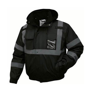Chaqueta de Seguridad Reflectante de Alta Visibilidad, Transpirable, Antiestática, Resistente al Viento, con Cremallera Impermeable, para Hombres, Construcción, Inspección, Aire Libre - Product Image 1