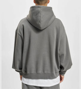 Wholesale Custom Logo Regular Fit Eco-Friendly Winter Vintage Washed Fleece <b>Men</b> Hoodies Streetwear Kangaroo Pocket Hoodie - Product Image 6