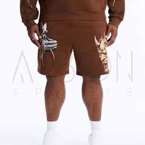 Shorts tricotés unisexe tendance 2026 en tissu éponge de coton doux, coupe ample, taille élastique, pour l'été, la détente, la gym et la course à pied - Product Image 3
