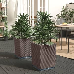 Planters by Planters Lot de 2 pots et jardinières marron en polypropylène 11,8"x11,8"x14,6" - Product Image 1