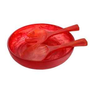 Tazón Grande Decorativo de Resina para Servir con Juego de Cucharas para Buffet, Mostrador y Fiestas - Product Image 1