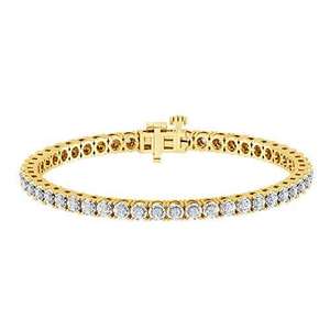 custom luxury wholesale silver round brilliant cut diamond bracelet lab grown diamond tennis bracelet chain fine jewelry - Product Image 1