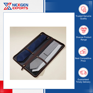 Étui à cravates en cuir PU de qualité supérieure avec fermeture éclair, style moderne et luxueux, léger, meilleur prix du marché pour les acheteurs en gros - Product Image 5