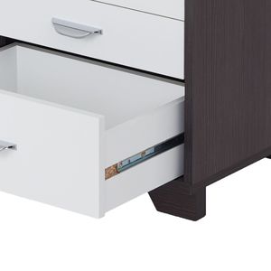 Comodino Rettangolare Bianco e Nero con 3 Cassetti, Elegante Tavolino d'Appoggio - Product Image 5