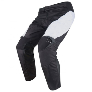 Pantalon de moto bleu pour homme avec empiècements noirs, respirant, en polyester et nylon, pour sports de plein air, fermeture éclair - Product Image 5