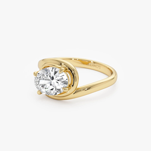 Anillo de compromiso de diamantes de corte ovalado de 1,5 quilates de primera calidad, estilo clásico para mujer, joyería de oro amarillo natural - Product Image 3