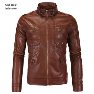 Chaqueta de Cuero para Hombre de Alta Gama, Cuello Alto, Estilo Moderno, Chaqueta de Cuero para Hombre a la Moda, Colección de Invierno, Alta Calidad, Boutique - Product Image 1