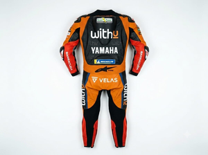 ชุดแข่งรถ Andrea Dovizioso ยี่ห้อ Yamaha ทำจากหนังจิงโจ้ ได้รับการรับรอง MotoCP พร้อมอุปกรณ์ป้องกัน ชุดขับขี่มอเตอร์ไซค์แบบมืออาชีพสำหรับการขับขี่บนสนามแข่ง/ชุดจั๊มสูท - Product Image 2