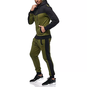 Men Sporty Tracksuit Set Color Blocking Hooded Zipper Full Sleeve Running Jogging Suit Zipper Coat and Pants - Product Image 6