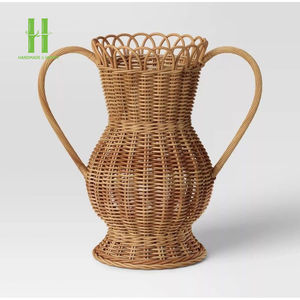 Jarrón Decorativo de Mimbre Natural Ecológico, Estilo Urna, para el Hogar, Macetas para Flores, Capacidad y Tamaño Personalizables, Hecho en Vietnam, Superventas - Product Image 2