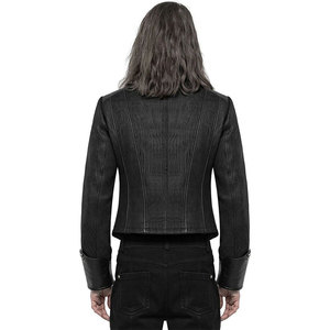 Men's Steampunk Short <b>Jacket</b> Black <b>Gothic</b> 95% Polyester 5% Spandex Leather Rivet Studs <b>Jackets</b> 2026 - Product Image 4