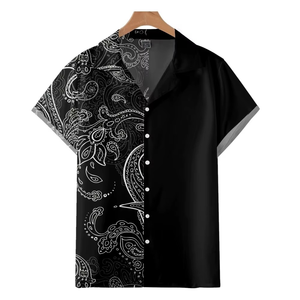 Nouvelle Chemise Homme 2026 à Manches Courtes Imprimé Fleur de Cajou 3D Style Cuba pour Loisirs et Vacances - Product Image 1