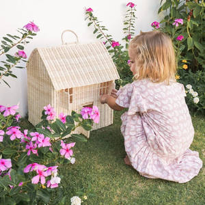 Precio al por mayor de fábrica - Casa de mimbre natural tejida para bebés. Juguete desmontable para niños. - Product Image 4