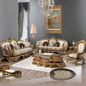 Juego de Sofás Tradicionales de Lujo Zeravelle, Relleno de Espuma, Tapizado en Tela, Muebles para Sala de Estar, Hechos a Mano, Ecológicos - Product Image 4