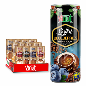 เมล็ดกาแฟโรบัสต้า กระป๋องอะลูมิเนียม 250 มล. 24 กระป๋อง ปราศจาก GMO ปราศจากนม 7 บริกซ์ บริการรับผลิตแบรนด์ส่วนตัว VINUT ขายส่งจำนวนมาก - Product Image 1