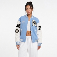 Veste universitaire bleu ciel personnalisée pour homme, veste en laine mélangée, veste de style Letterman, patch en chenille, veste bomber universitaire, OEM Streetwear