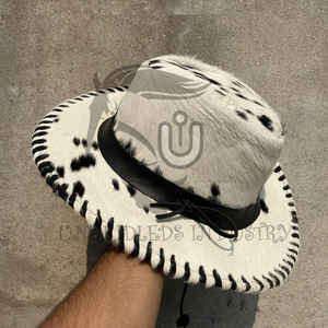 Handmade Cowboy Leather Hat Cowhide Western <b>Style</b> Adjustable All <b>Head</b> Sizes - Product Image 6